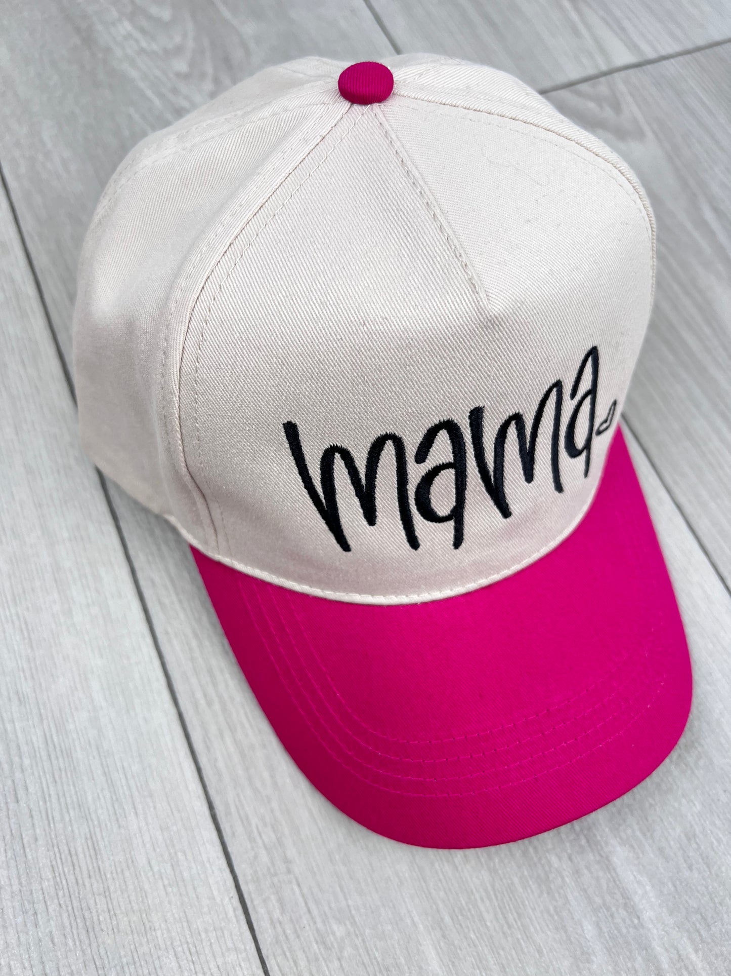 Handwritten Mama Heart Embroidered Hat