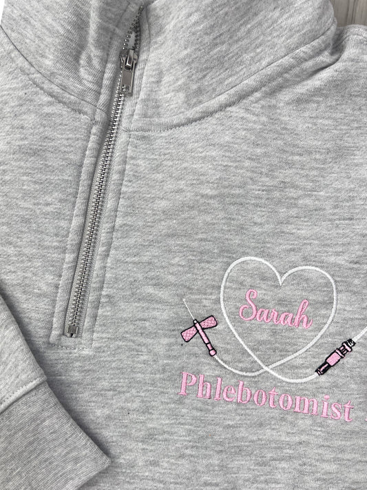 Phlebotomist Heart Quarter Zip