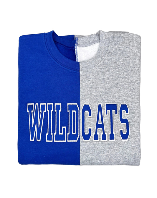 Wildcats Split Two Tone Double Embroidered Sweatshirt