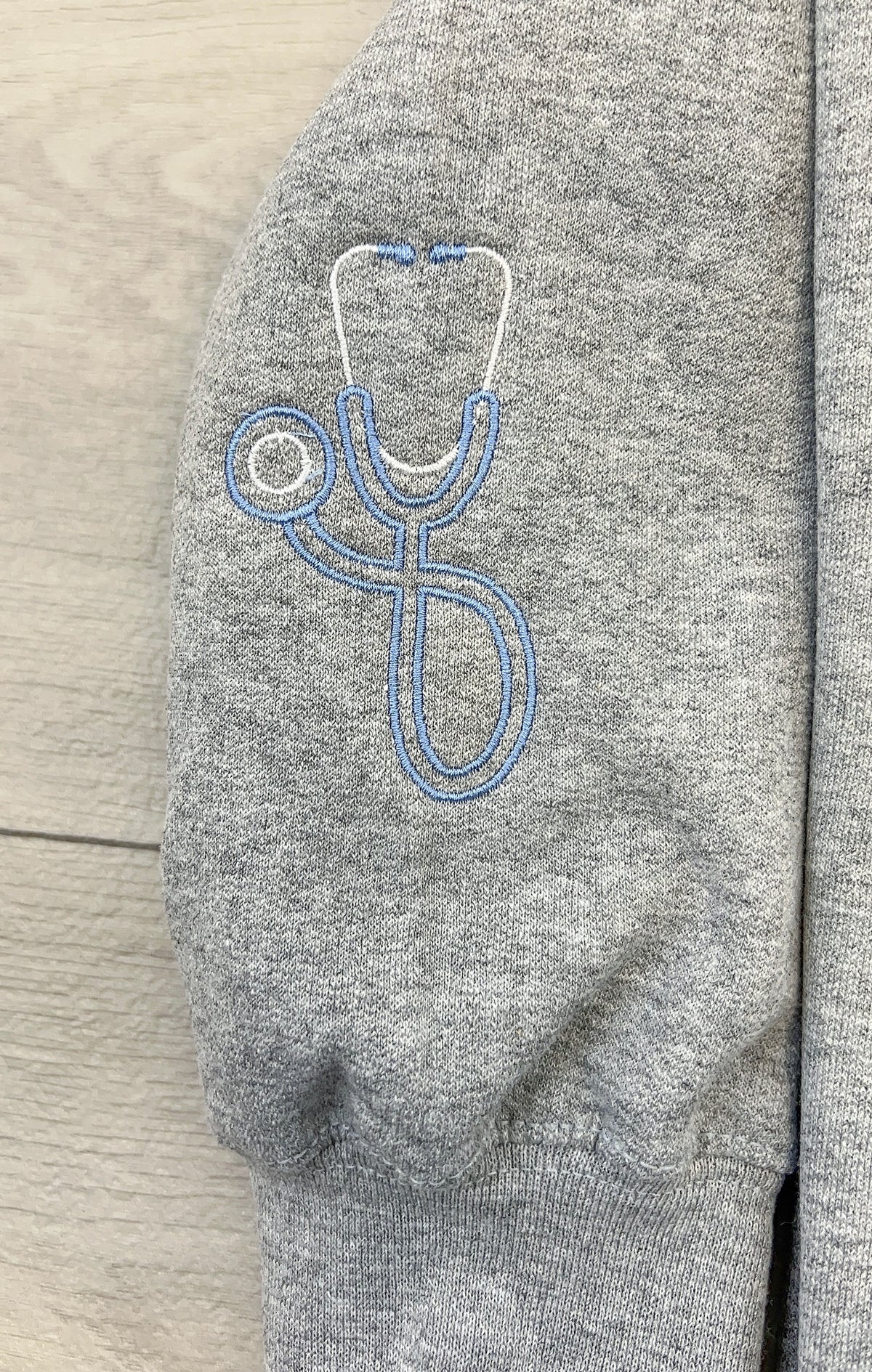 Nurse Gingham Embroidered Sweatshirt