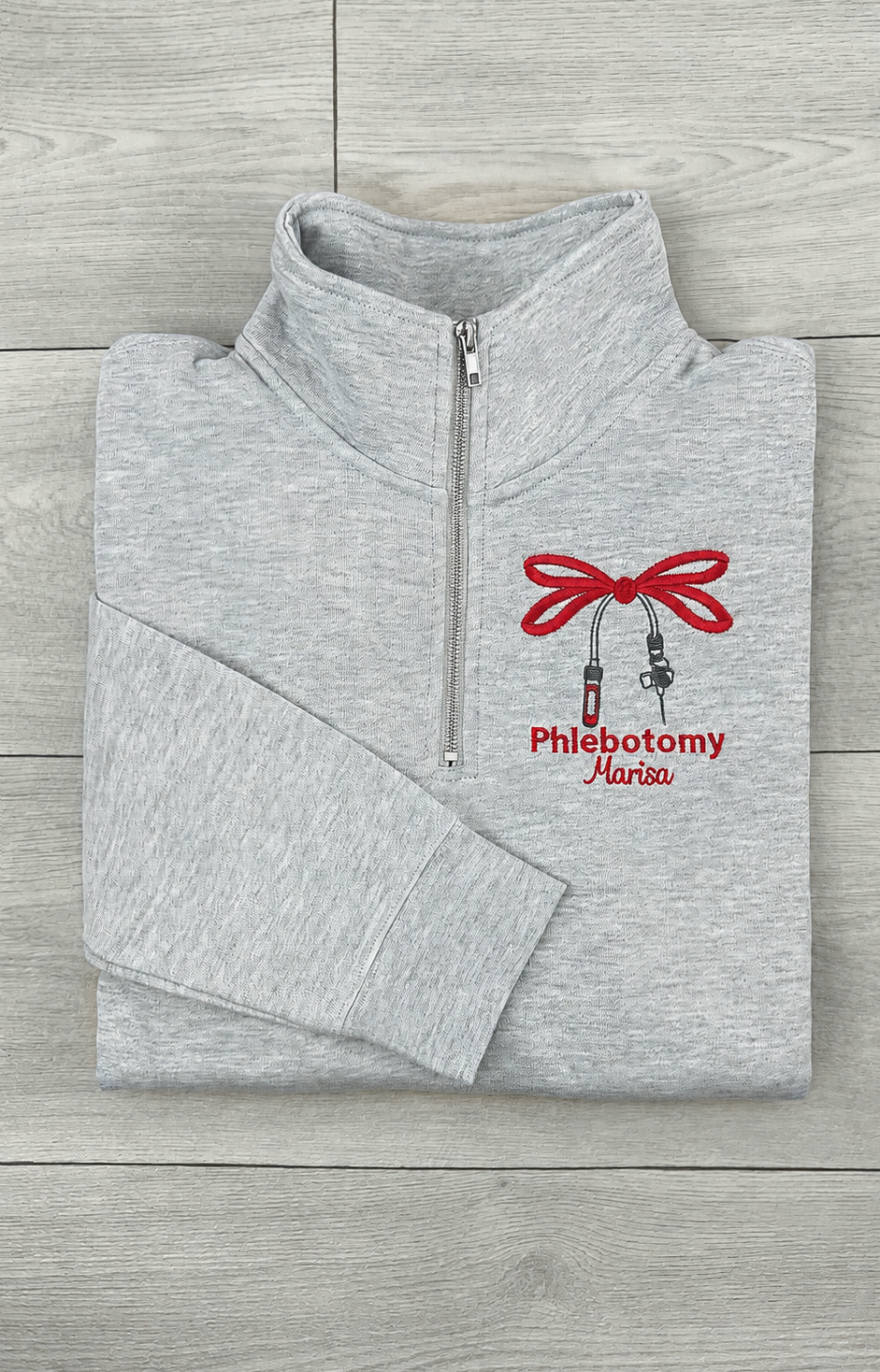 Phlebotomy Coquette Bow Quarter Zip