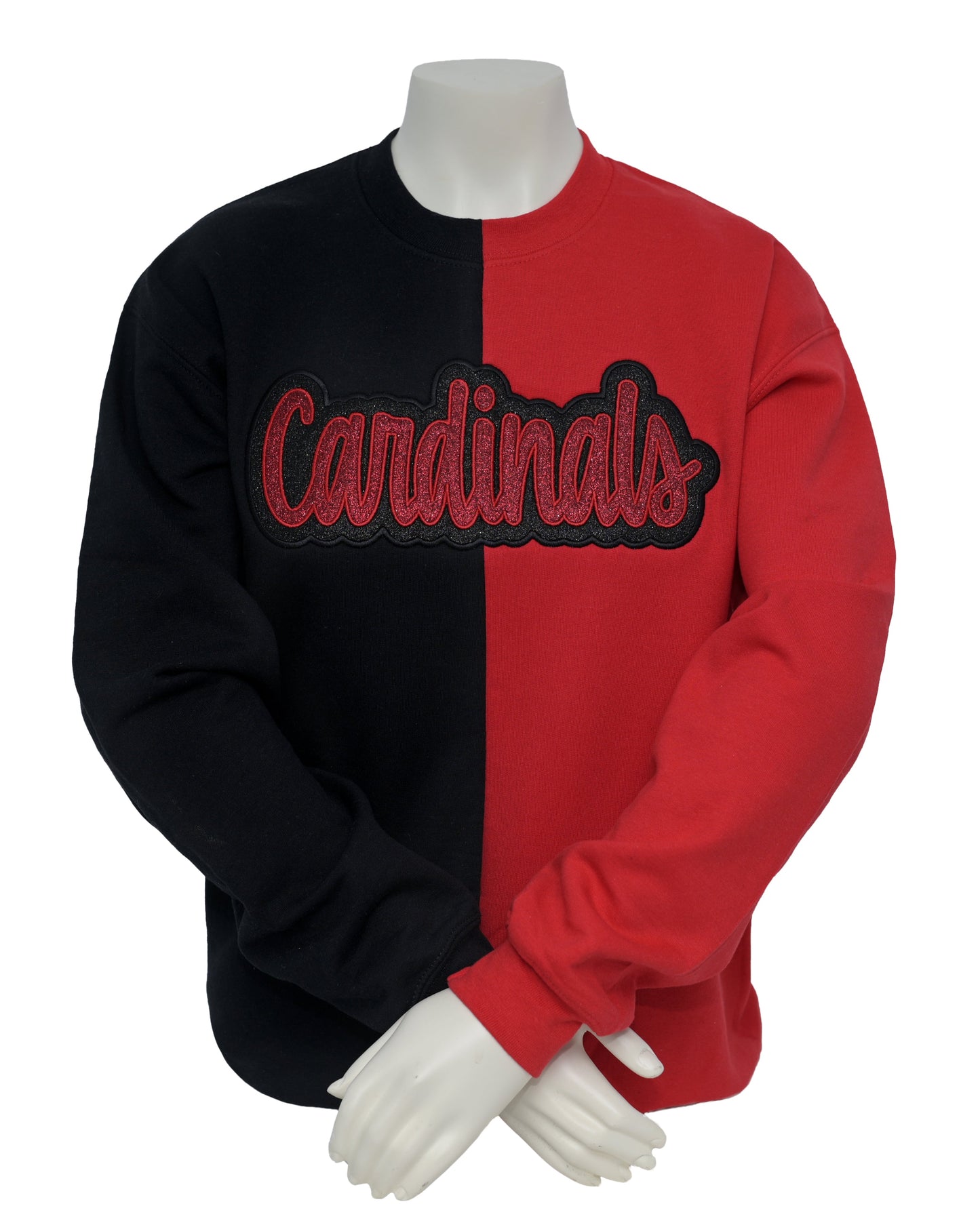 Cardinals Two Tone Double Glitter Embroidered Sweatshirt