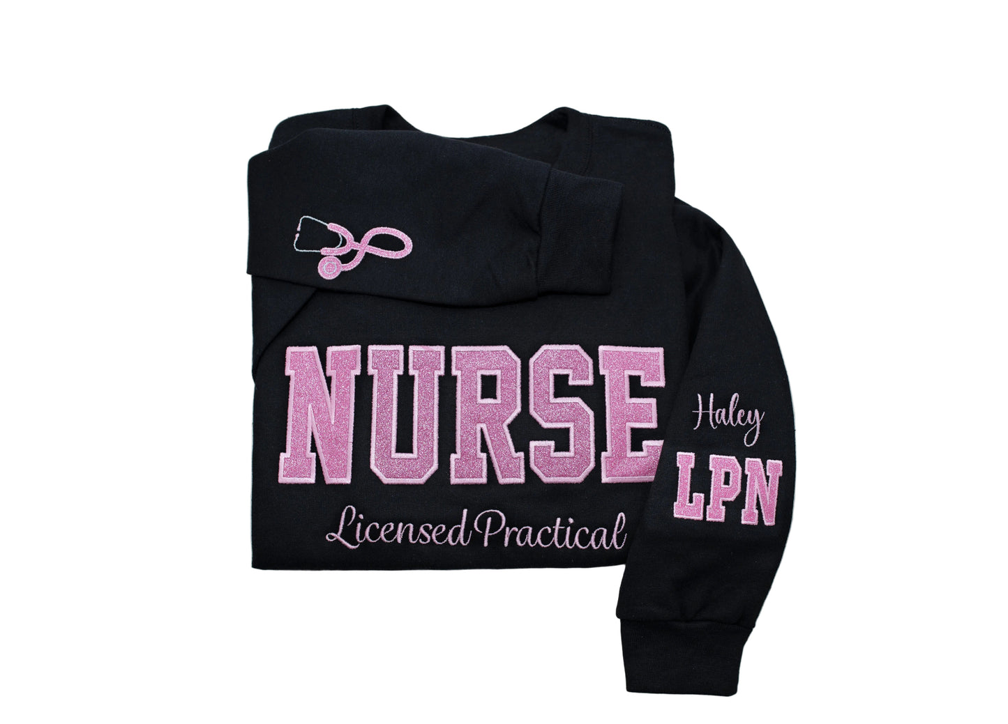 Nurse Glitter Embroidered Sweatshirt