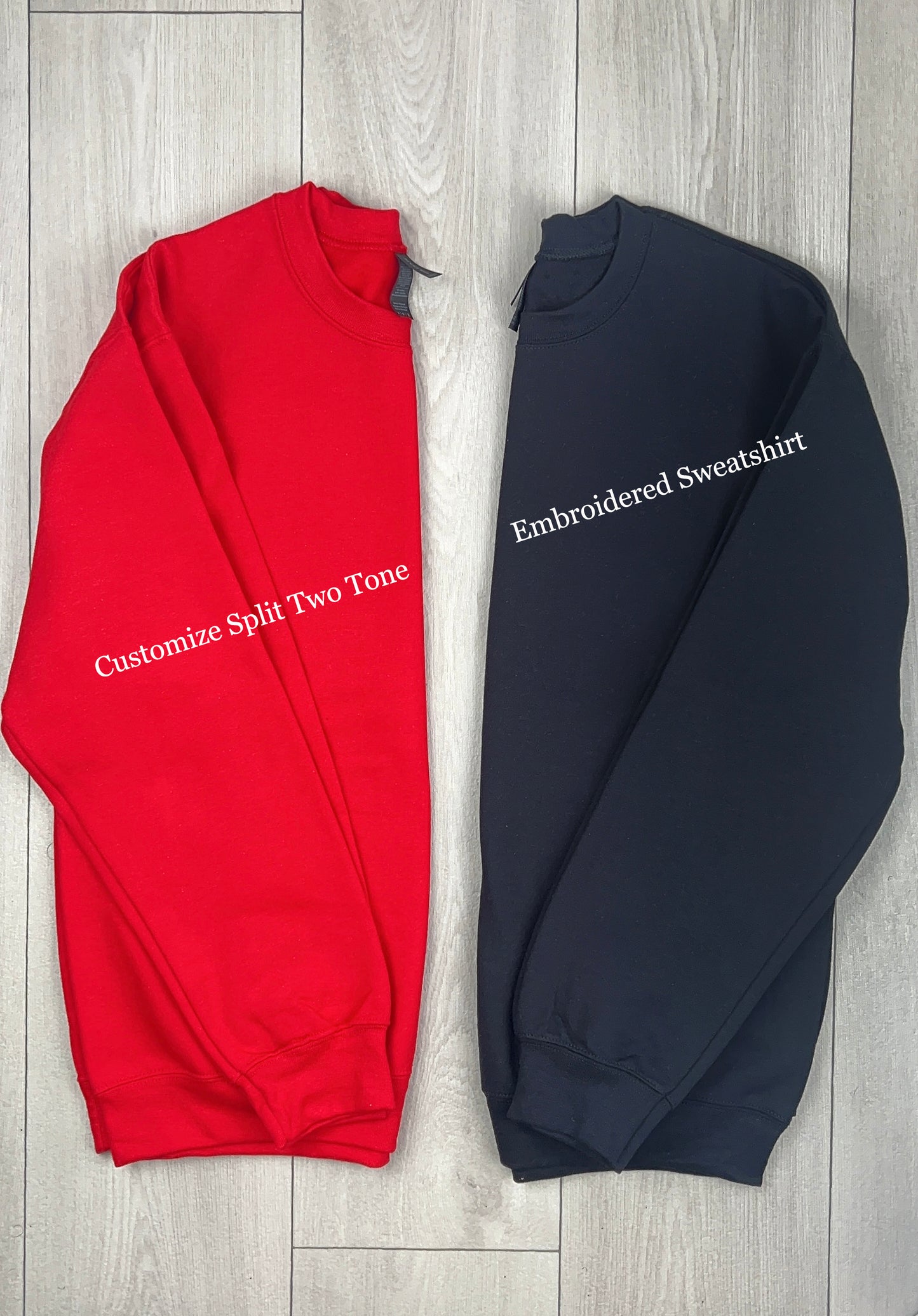 Custom - Split Two Tone Embroidered Sweatshirt