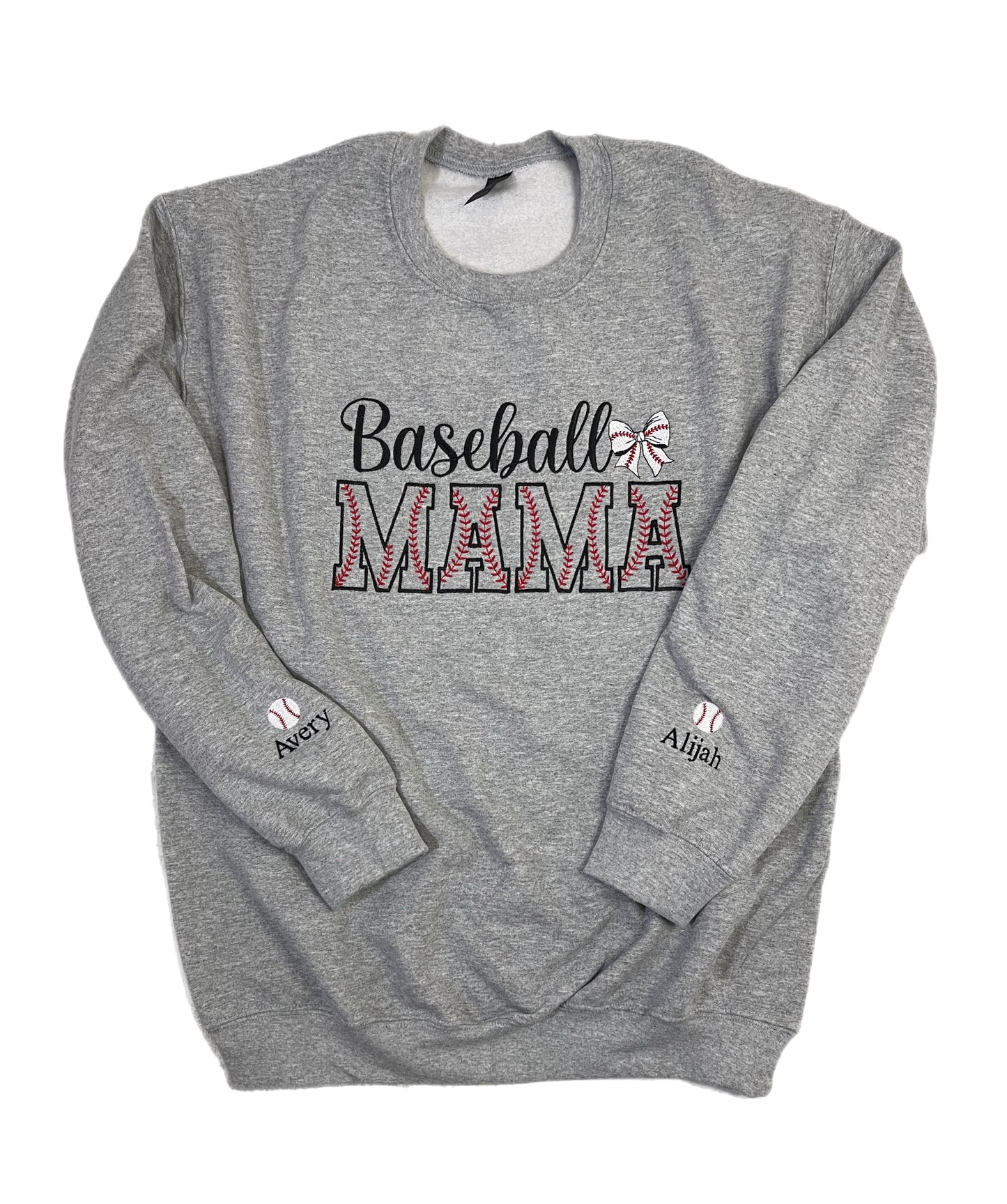 Coquette Baseball Mama Embroidered Sweatshirt