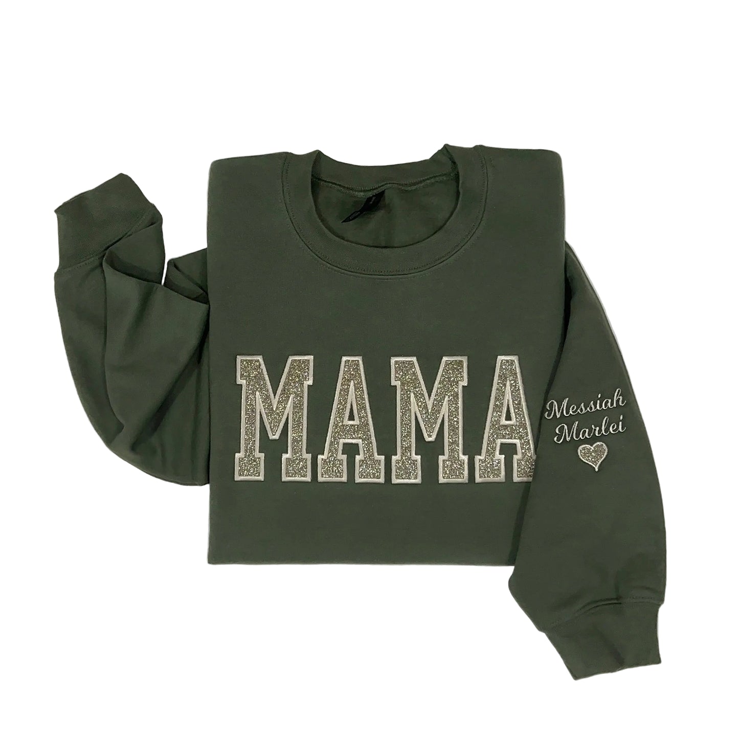MAMA Glitter Embroidered Sweatshirt