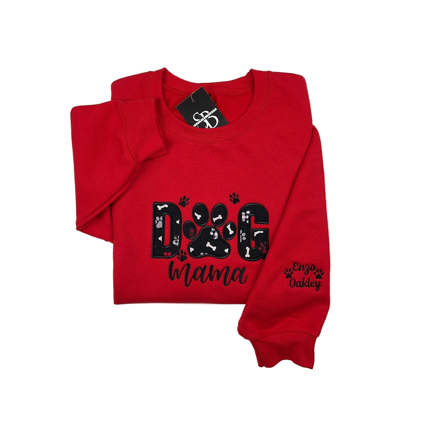Dog Mama Embroidered Applique Sweatshirt