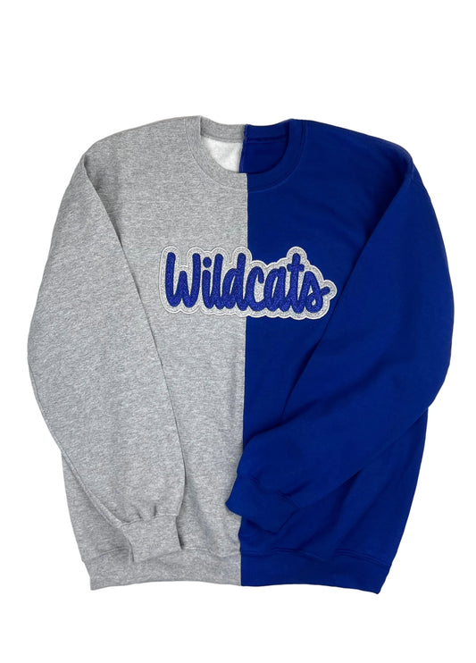 Wildcats Two Tone Double Glitter Embroidered Sweatshirt