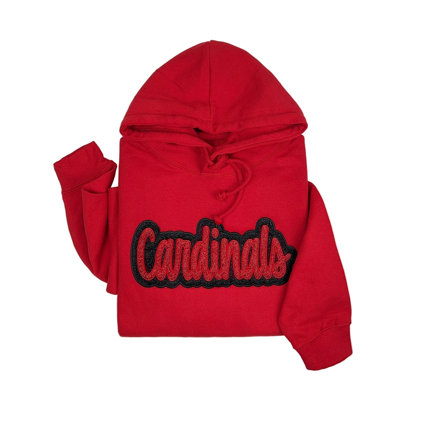 Cardinals Double Glitter Embroidered Hoodie