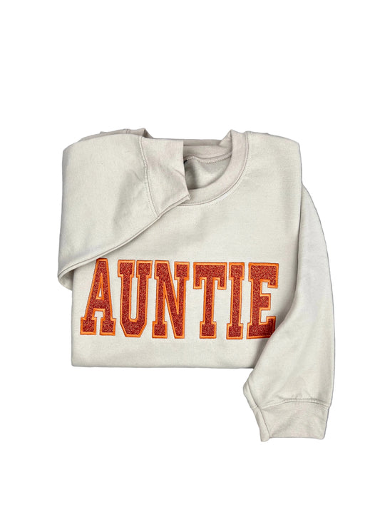 Auntie Glitter Embroidered Sweatshirt