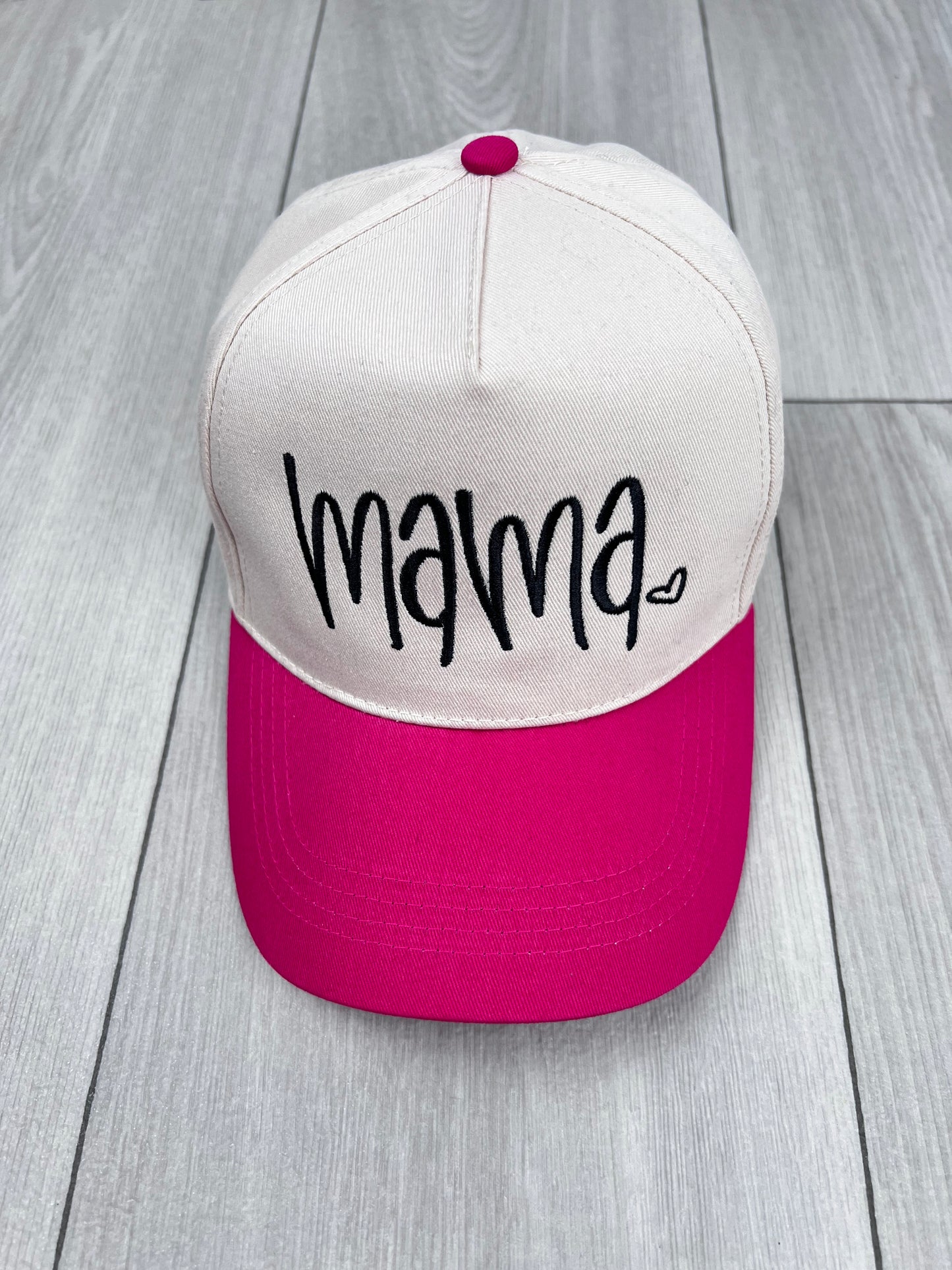 Handwritten Mama Heart Embroidered Hat