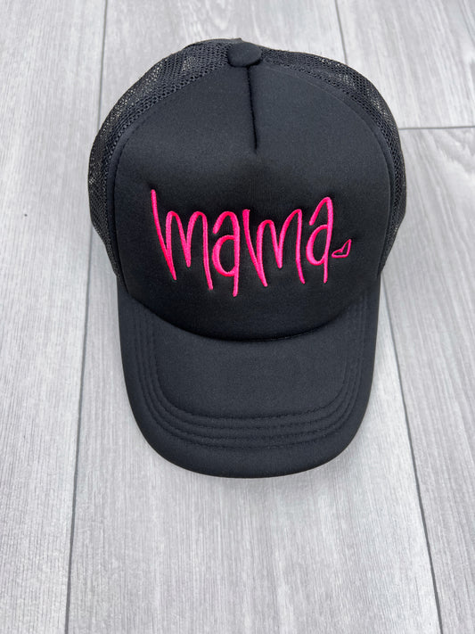 Handwritten Mama Heart Embroidered Hat