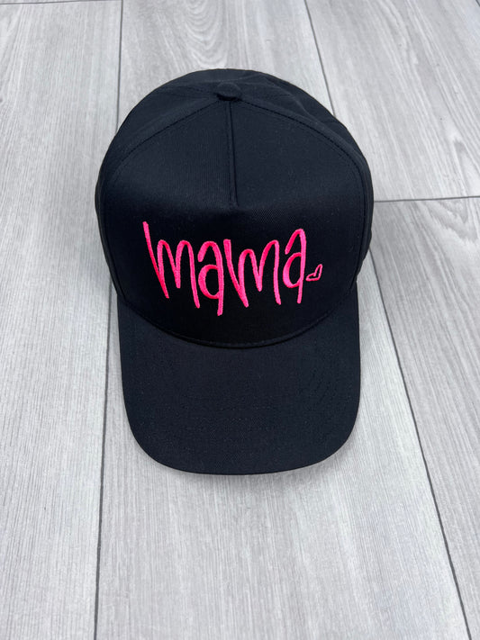 Handwritten Mama Heart Embroidered Hat