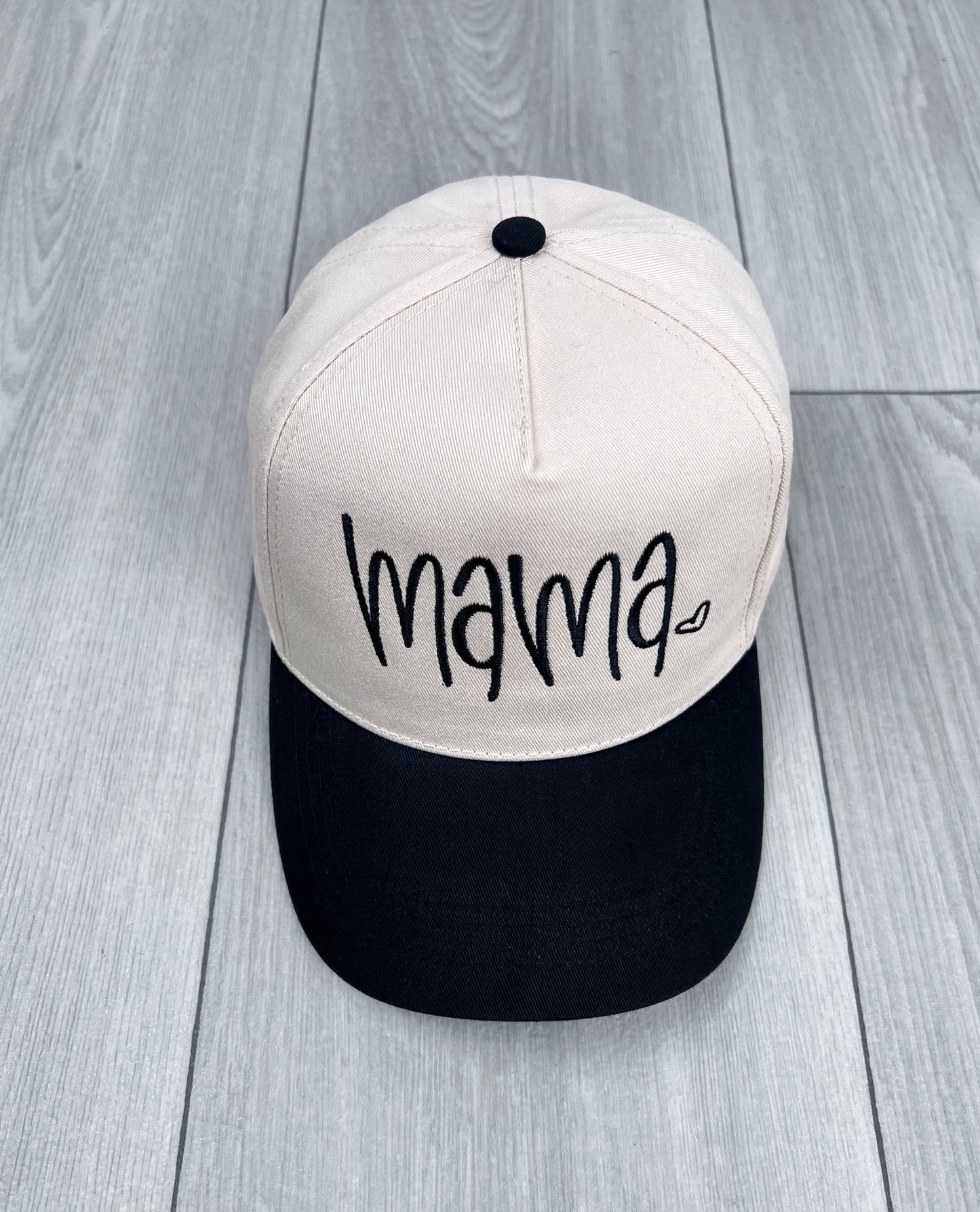 Handwritten Mama Heart Embroidered Hat