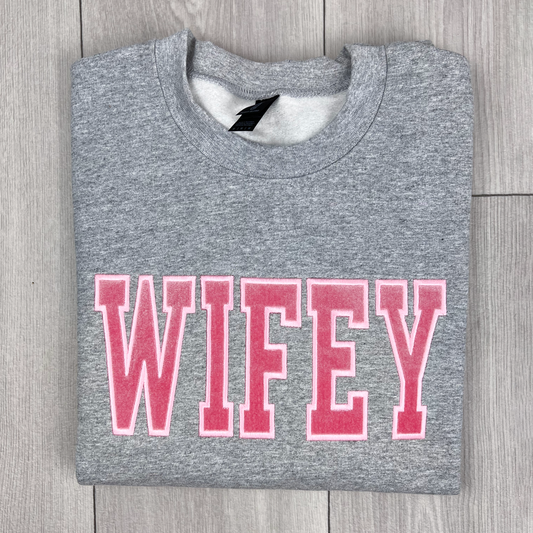 Wifey Embroidered Sweatshirt