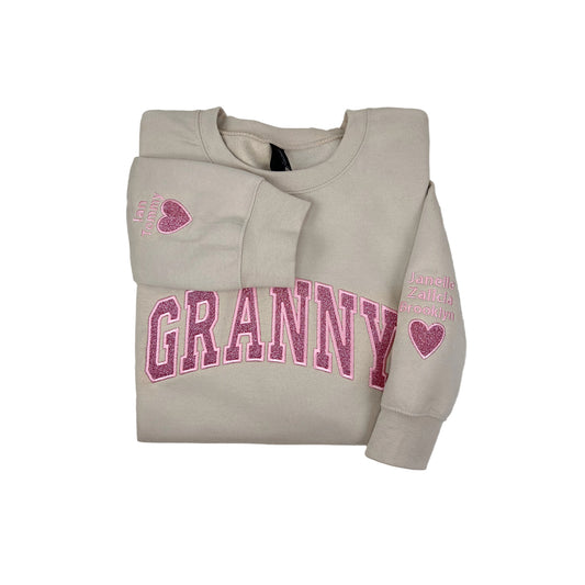 Grandmother Glitter Embroidered Sweatshirt