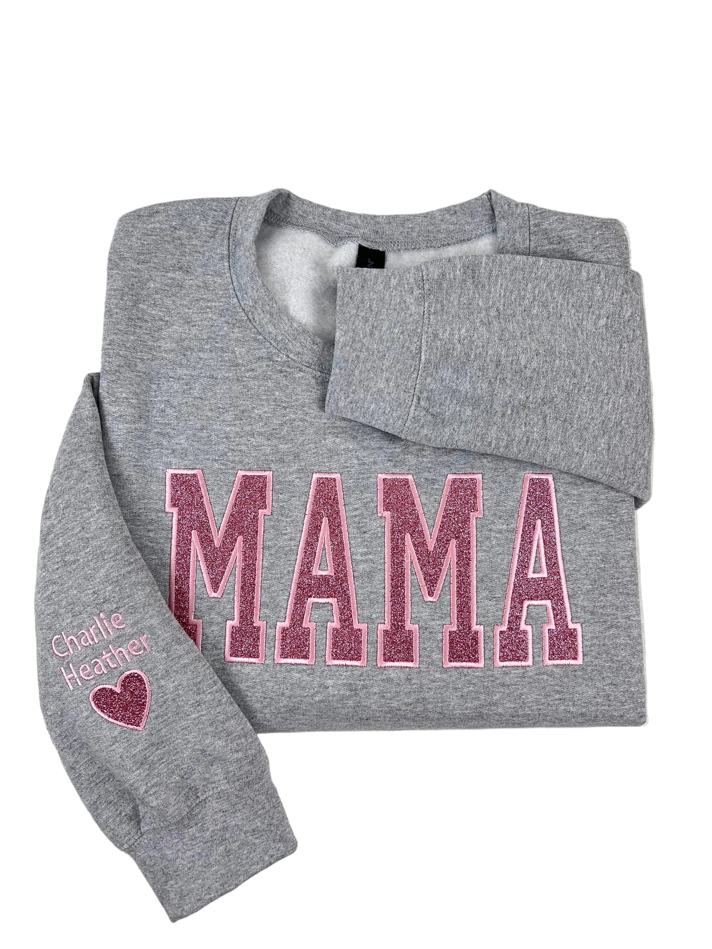 MAMA Glitter Embroidered Sweatshirt