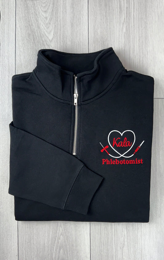 Phlebotomist Heart Quarter Zip