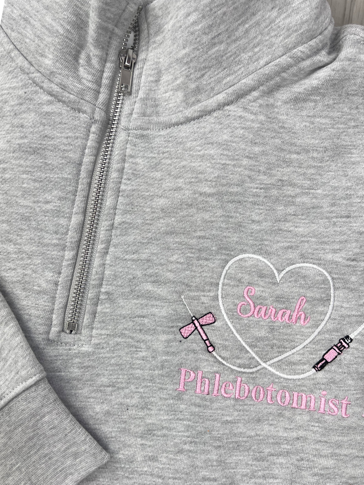 Phlebotomist Heart Quarter Zip