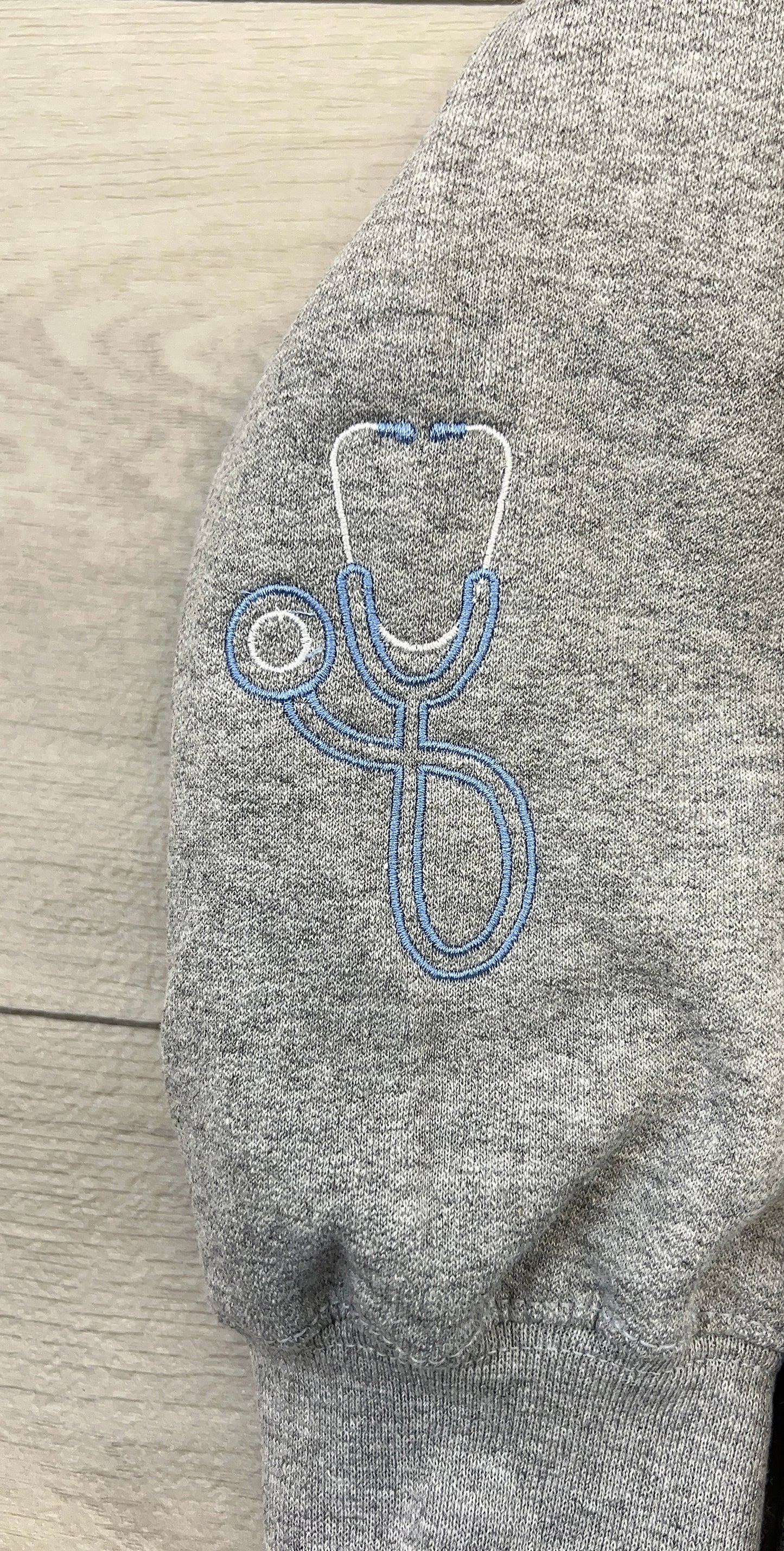 Nurse Gingham Embroidered Sweatshirt